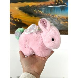 FAO Schwarz Sparklers pink bunny Pom Pom‎ Glitter  wings 2022 stuffed animal toy